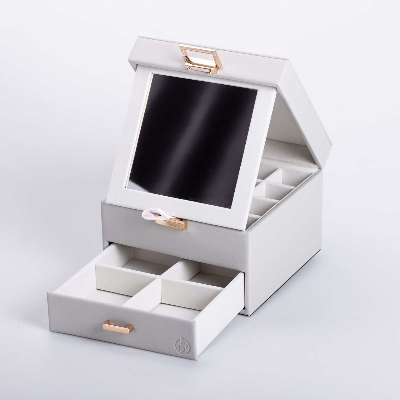 Скринька для прикрас з еко шкіри 2 яруси органайзер для ювелірних виробів