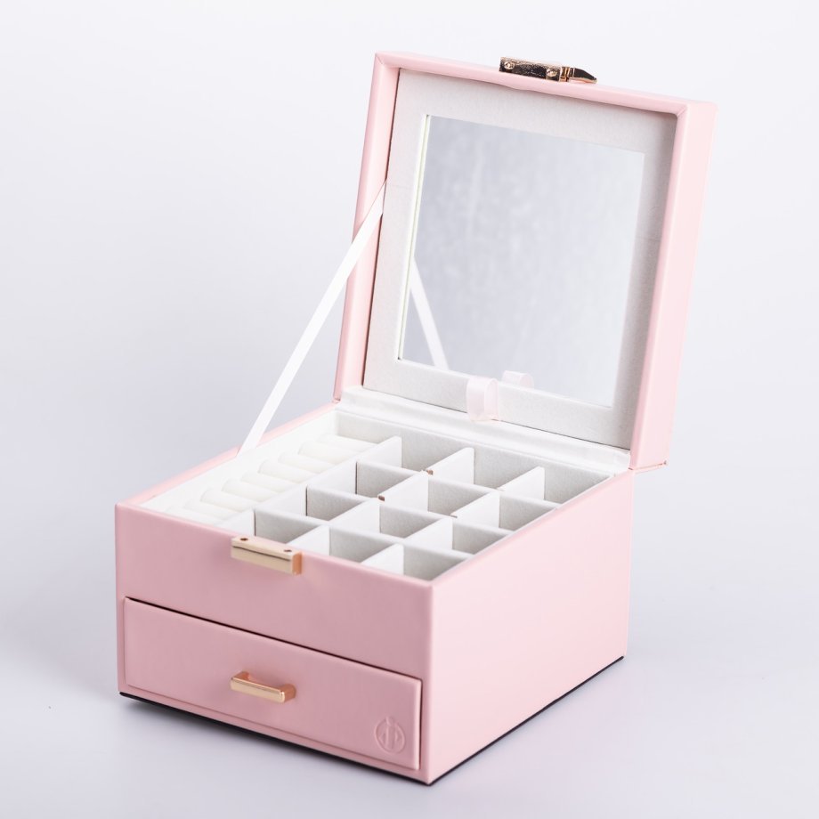 Скринька для прикрас з еко шкіри 2 яруси органайзер для ювелірних виробів