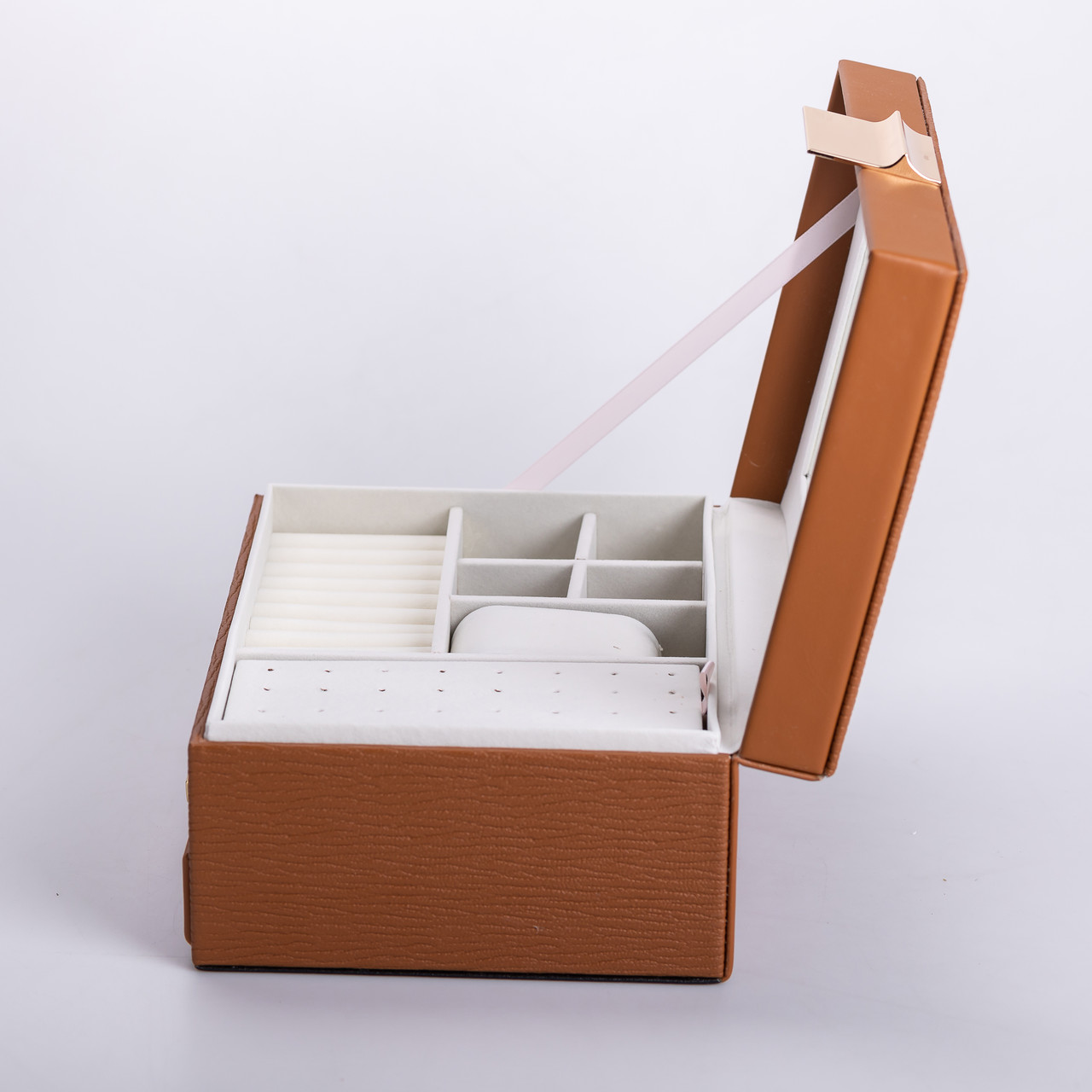 Скринька для прикрас з еко шкіри 2 яруси органайзер для ювелірних виробів