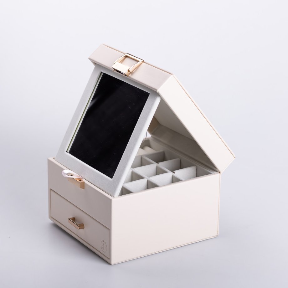 Скринька для прикрас з еко шкіри 2 яруси органайзер для ювелірних виробів