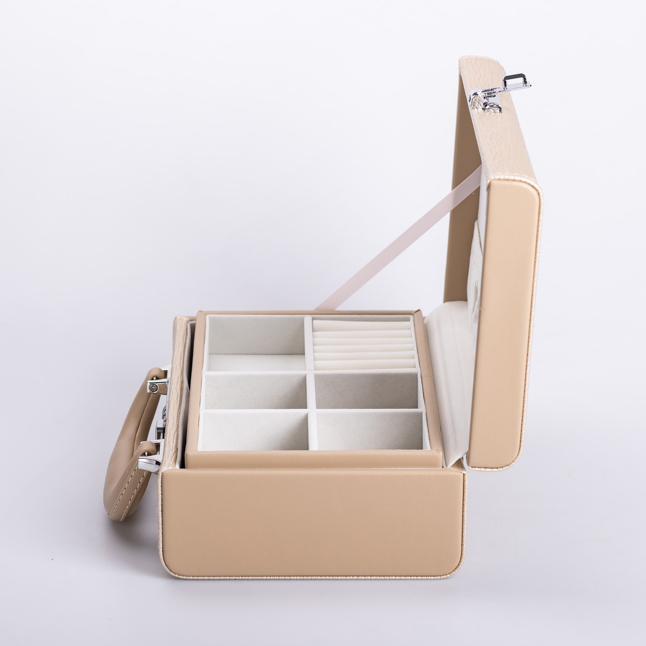 Скринька для прикрас з еко шкіри 2 яруси з кодовим замком органайзер для ювелірних виробів