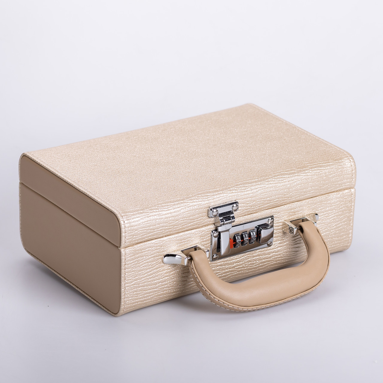 Скринька для прикрас з еко шкіри 2 яруси з кодовим замком органайзер для ювелірних виробів