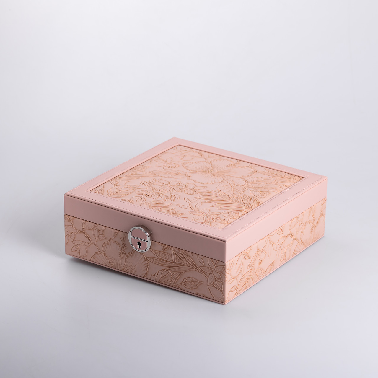 Скринька для прикрас з еко шкіри 2 яруси із замком органайзер для ювелірних виробів