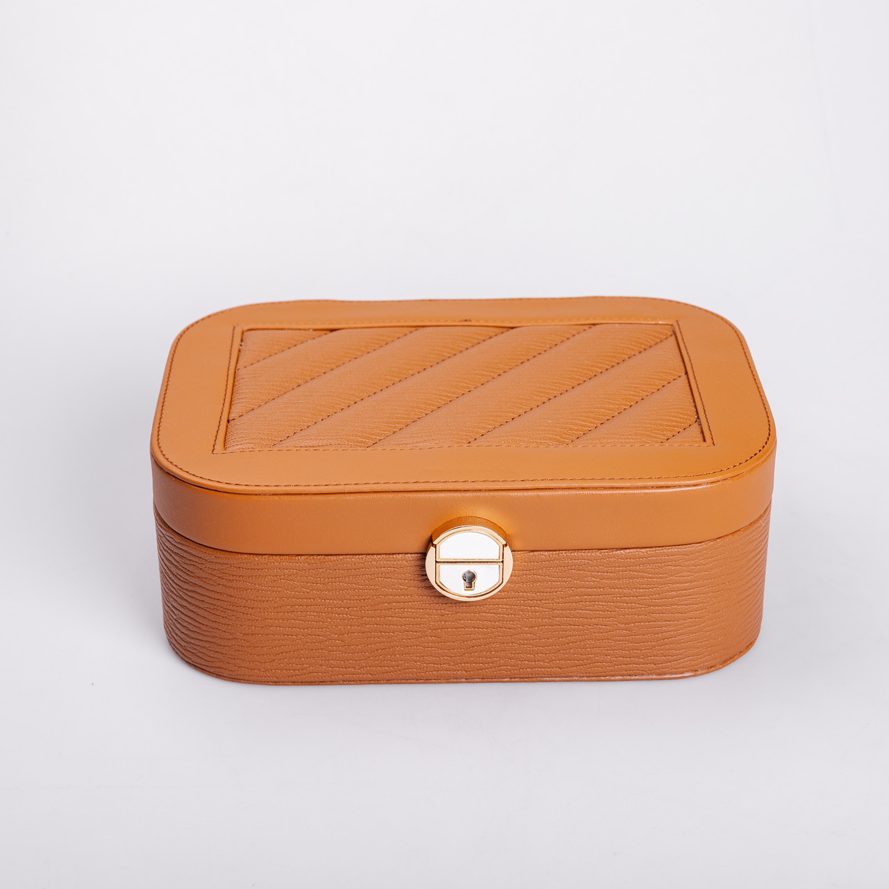 Скринька для прикрас з еко шкіри 2 яруси із замком органайзер для ювелірних виробів