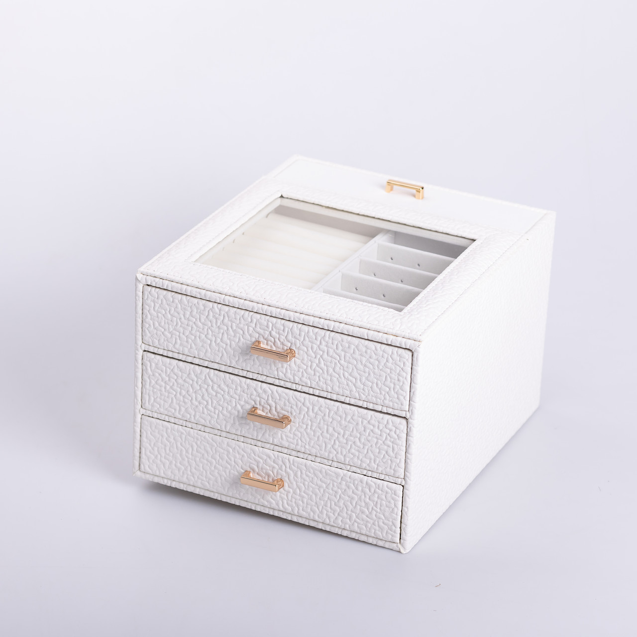 Скринька для прикрас з еко шкіри 3 яруси органайзер для ювелірних виробів