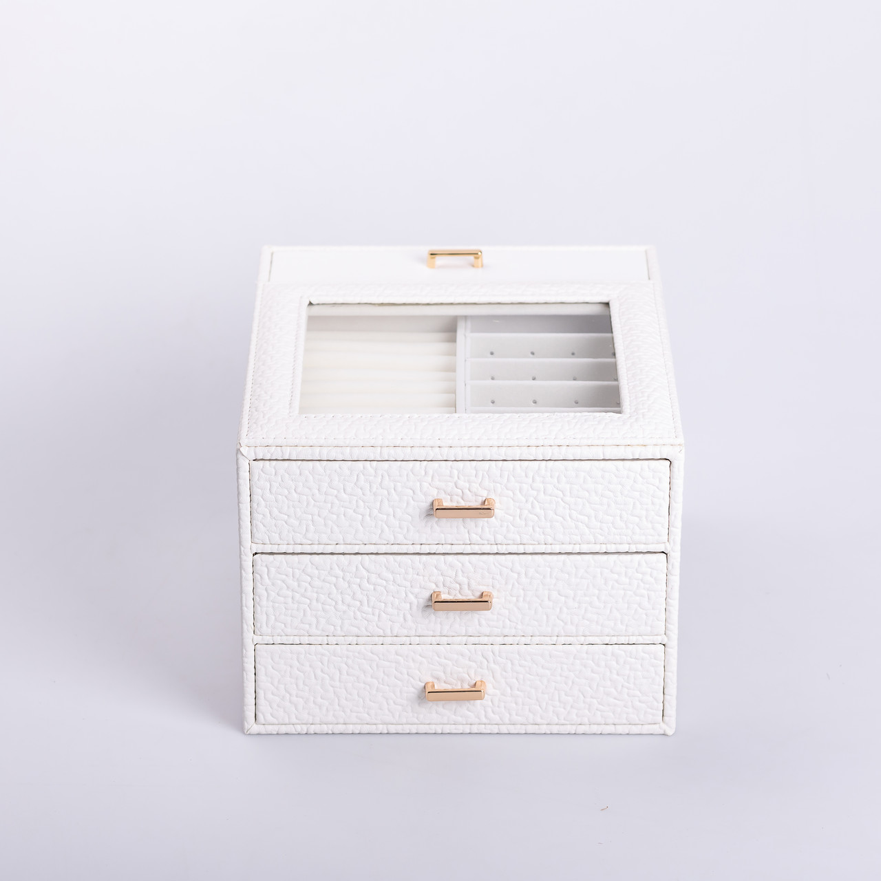 Скринька для прикрас з еко шкіри 3 яруси органайзер для ювелірних виробів