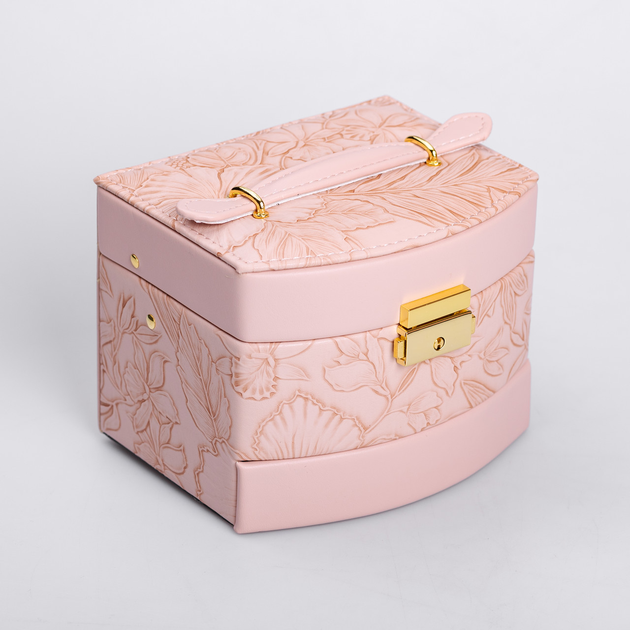 Скринька для прикрас з еко шкіри 3 яруси із замком органайзер для ювелірних виробів