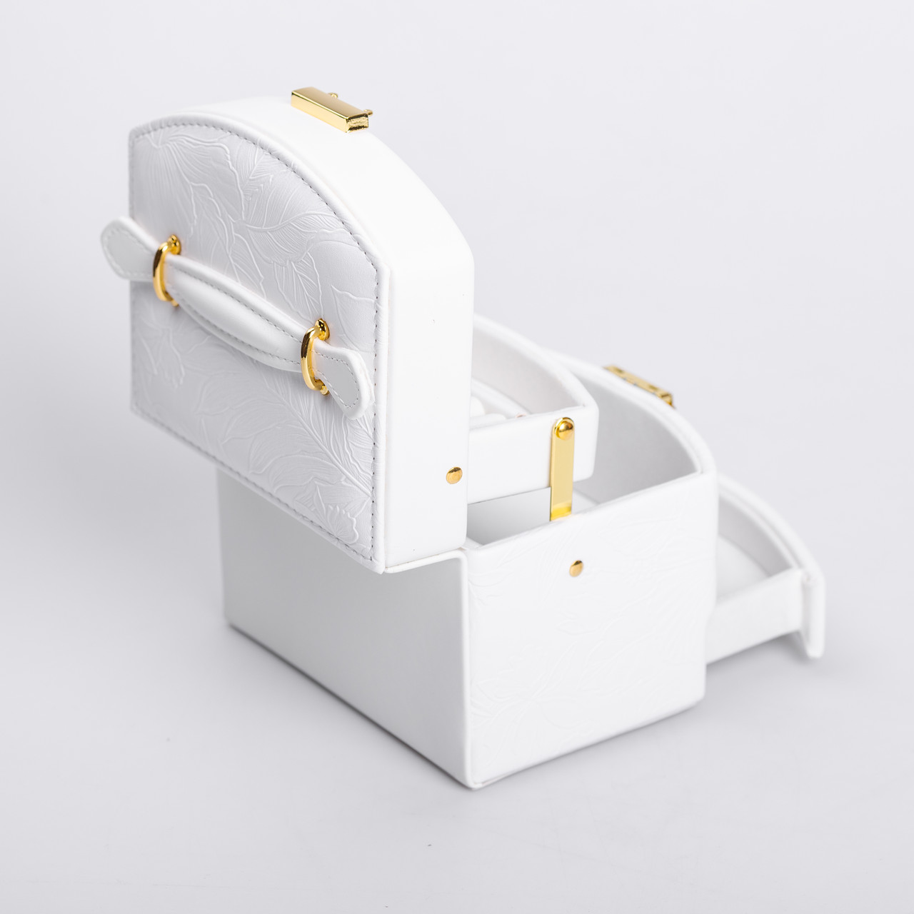 Скринька для прикрас з еко шкіри 3 яруси із замком органайзер для ювелірних виробів