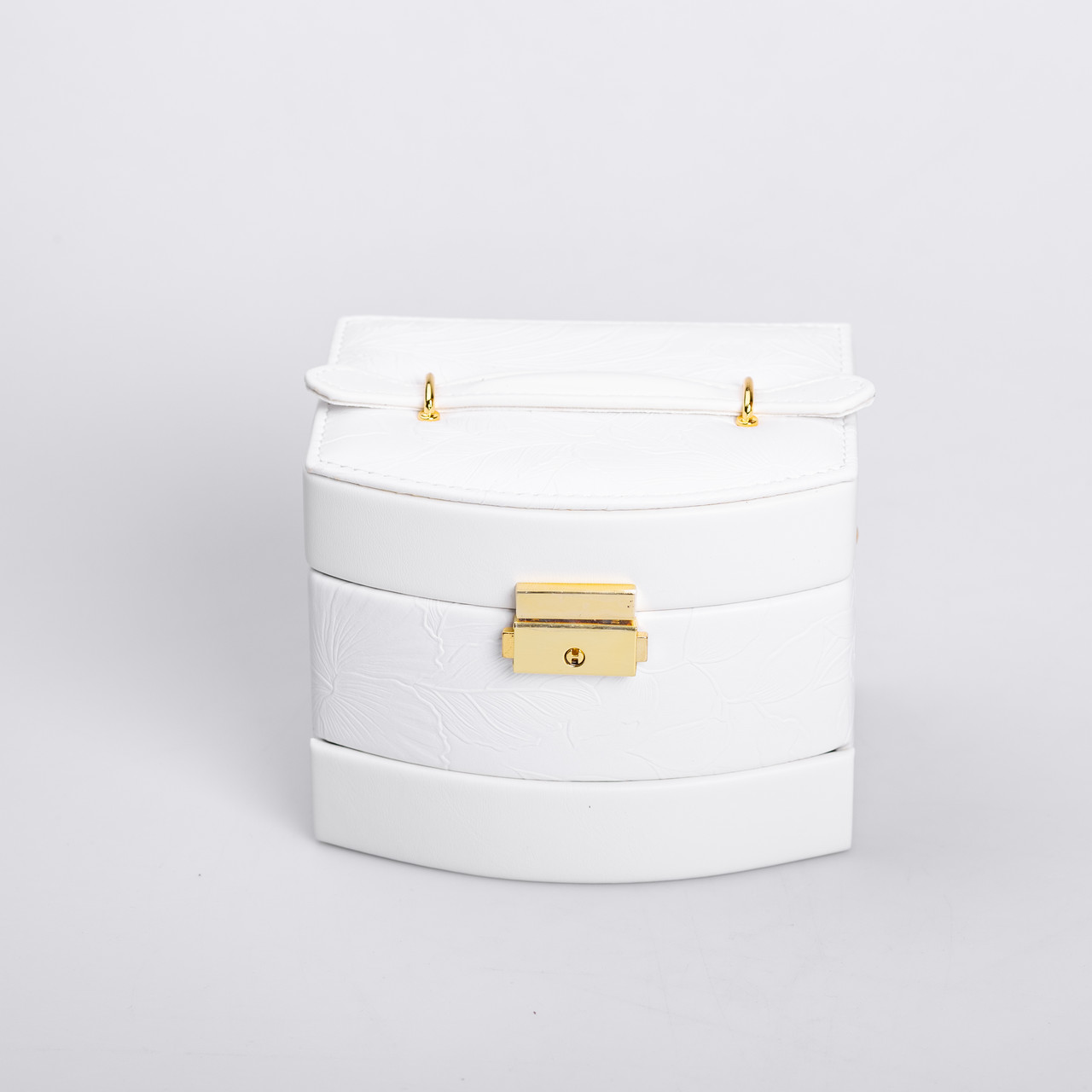 Скринька для прикрас з еко шкіри 3 яруси із замком органайзер для ювелірних виробів