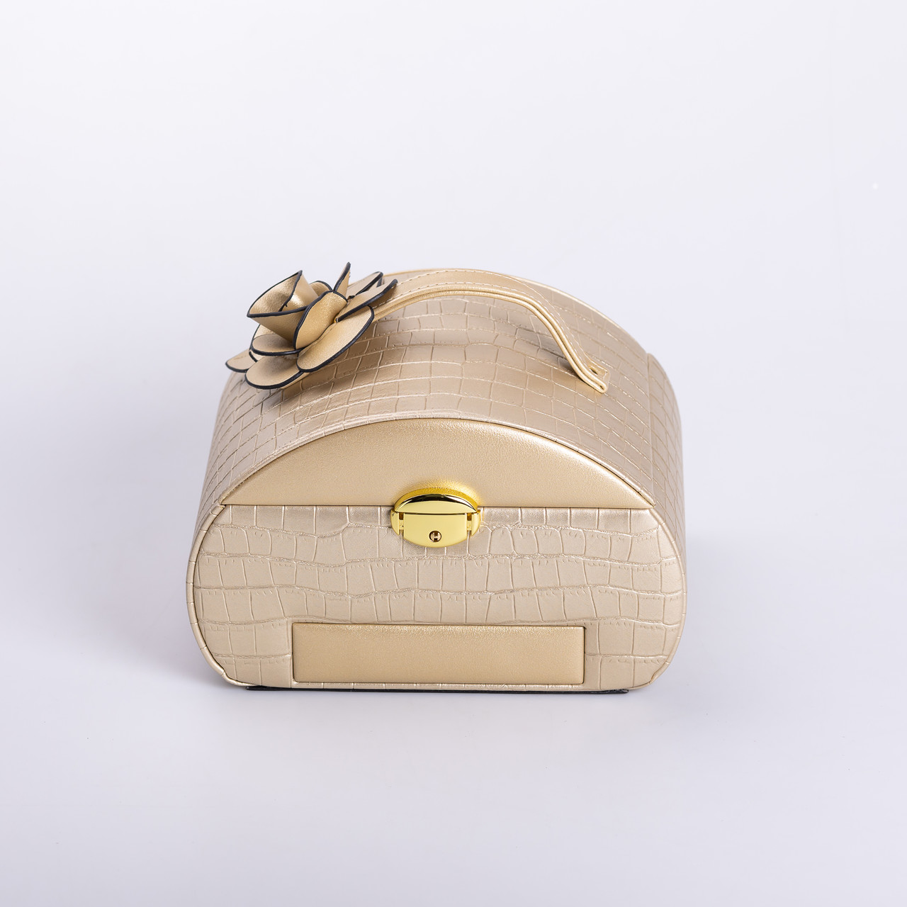 Скринька для прикрас з еко шкіри 3 яруси із замком органайзер для ювелірних виробів