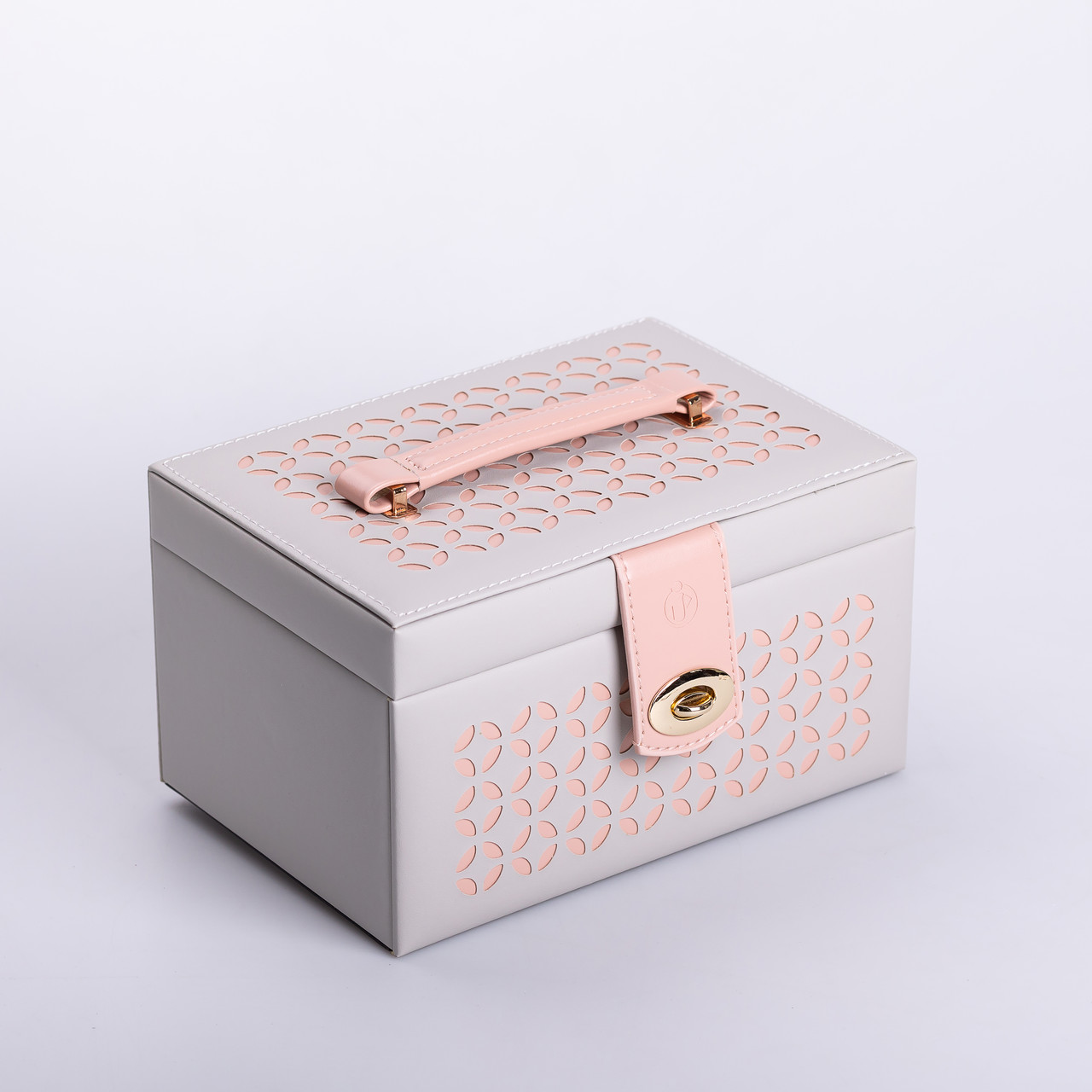 Скринька для прикрас з еко шкіри 3 яруси з дзеркалом органайзер для ювелірних виробів