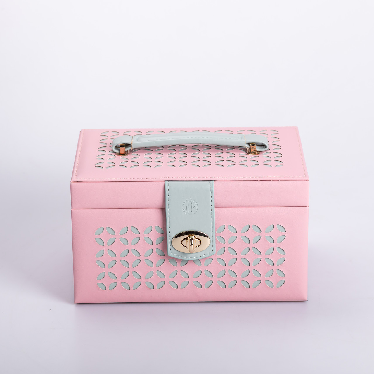 Скринька для прикрас з еко шкіри 3 яруси з дзеркалом органайзер для ювелірних виробів