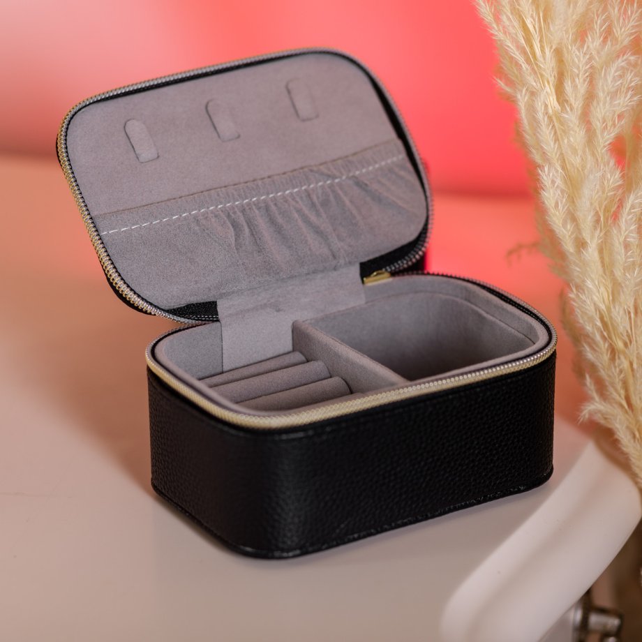 Скринька для прикрас з еко шкіри на блискавці міні органайзер для ювелірних виробів