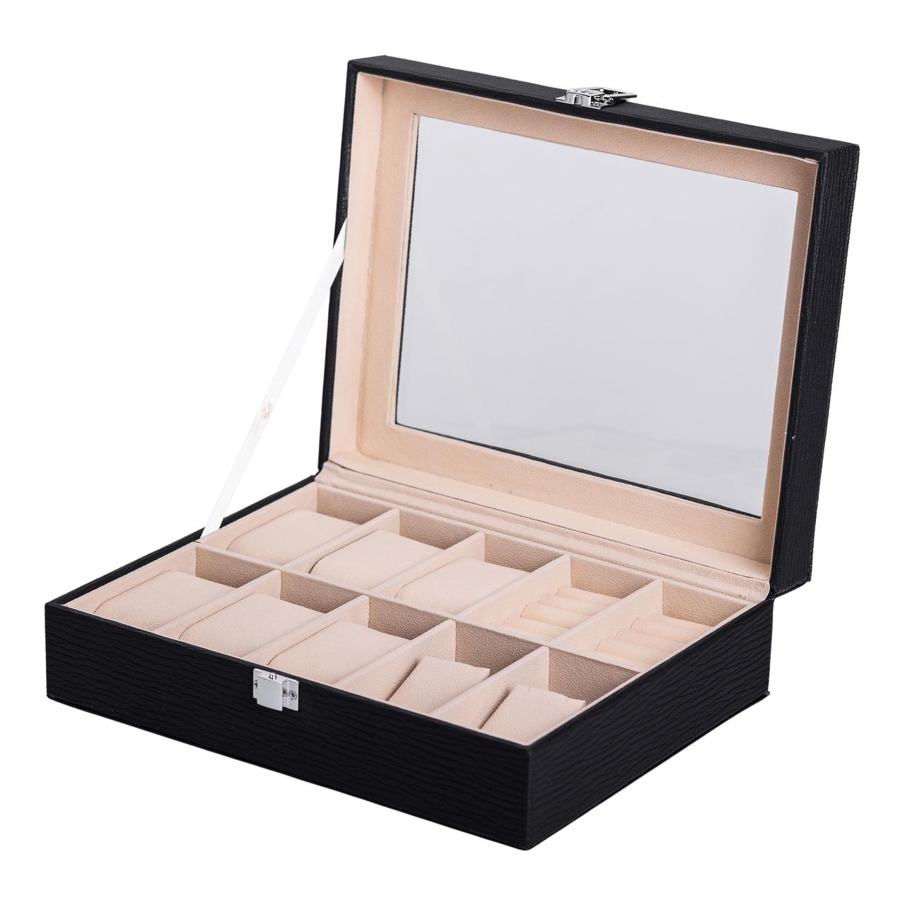 Скринька для прикрас з еко шкіри із дзеркалом органайзер для ювелірних виробів