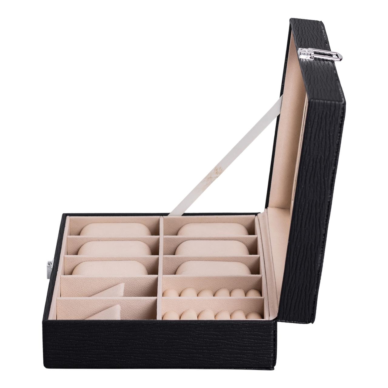 Скринька для прикрас з еко шкіри із дзеркалом органайзер для ювелірних виробів