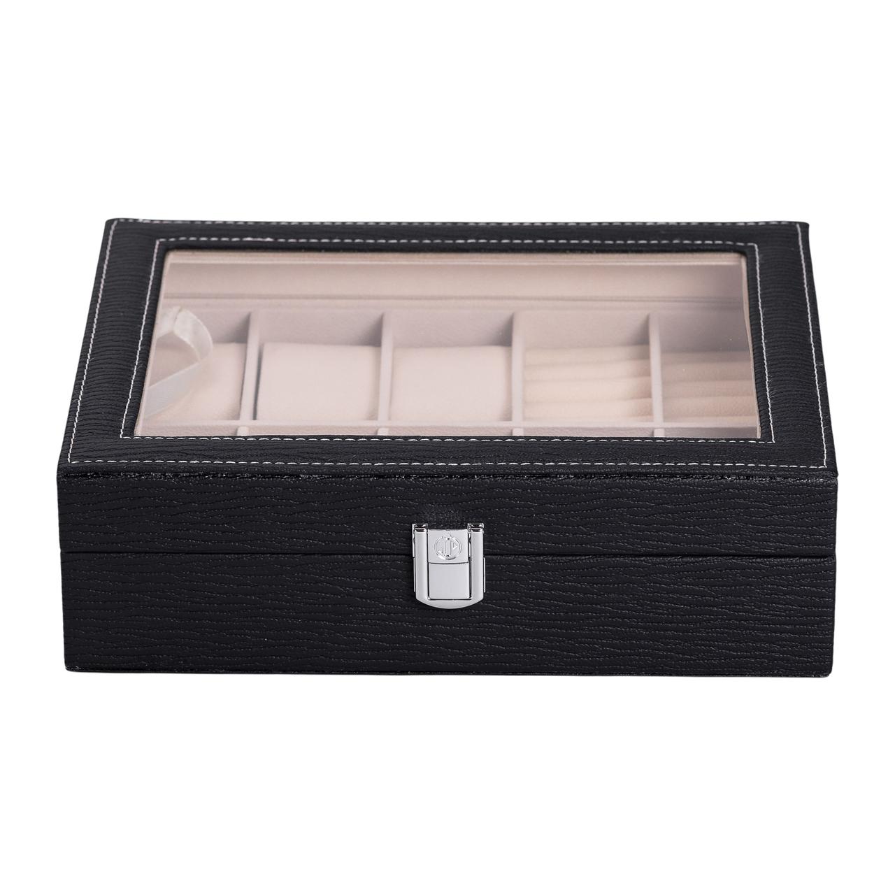 Скринька для прикрас з еко шкіри із дзеркалом органайзер для ювелірних виробів