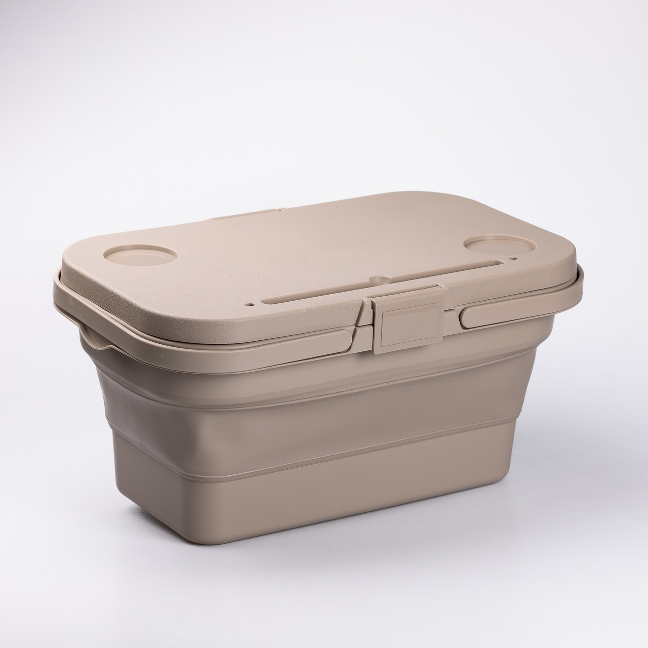 Складний кошик для пікніка з кришкою-столиком 44.8х26х14 см Бежевий