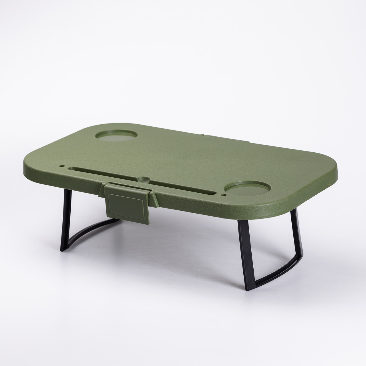 Складний кошик для пікніка з кришкою-столиком 44.8х26х14 см Зелений