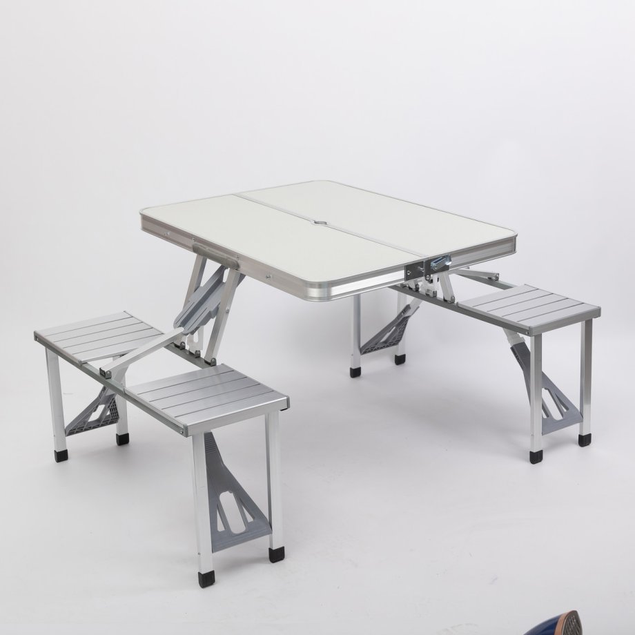 Складаний алюмінієвий стіл трансформер + 4 стільці для пікніка у валізі набір туристичних складних меблів