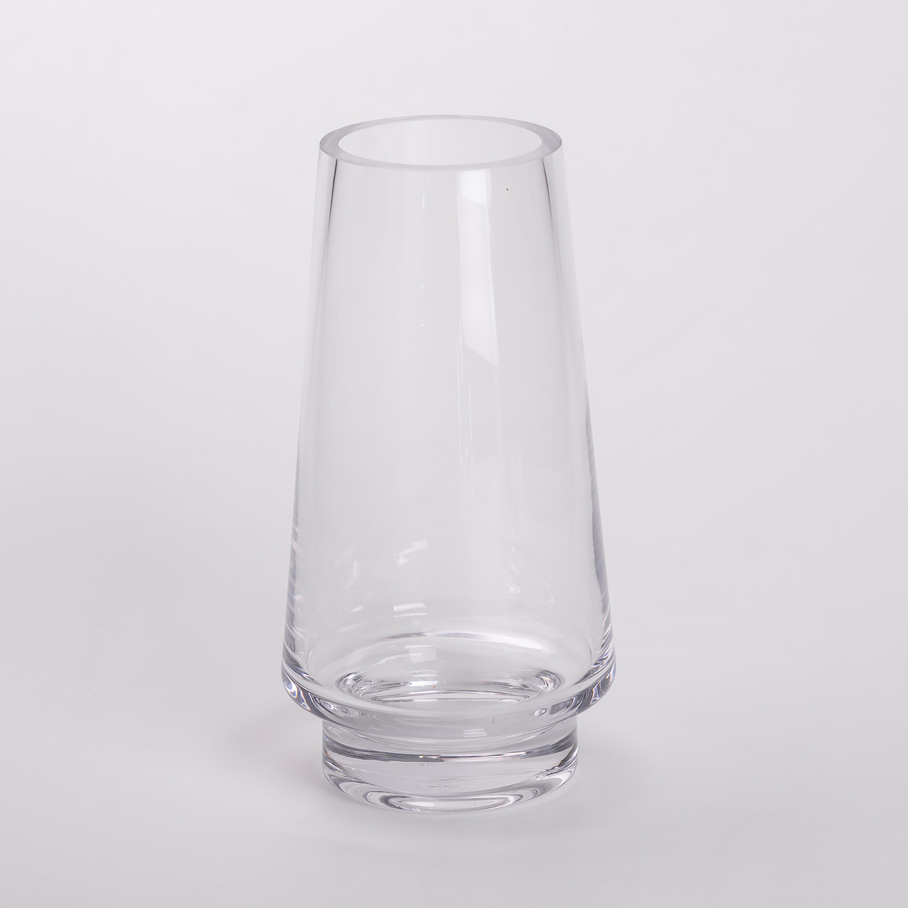 Скляна декоративна ваза для квітів 21 см прозора ваза для інтер'єру 1 л
