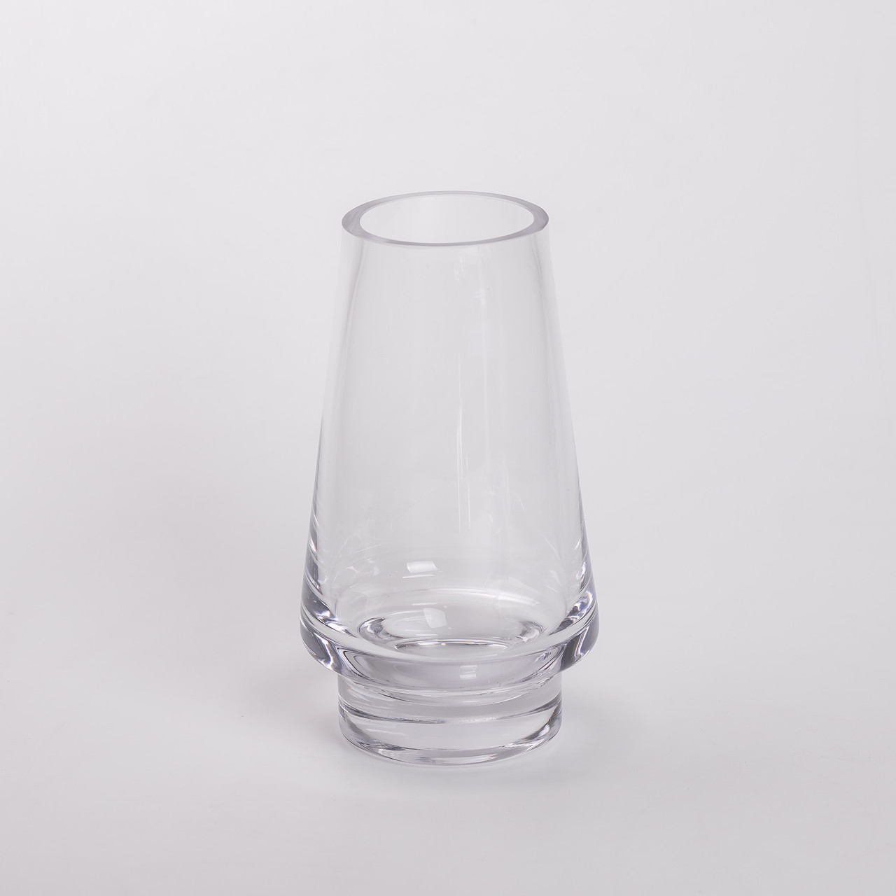 Скляна декоративна ваза для квітів 25 см прозора ваза для інтер'єру 1.9 л
