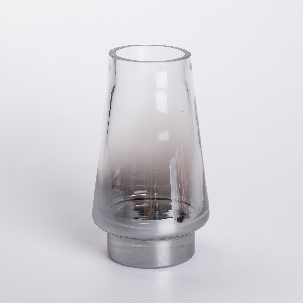 Скляна ваза для квітів 1.1 л декоративна прозора ваза для букета 21 см