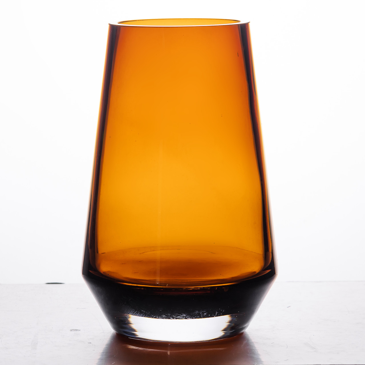 Ваза для квітів скляна 22 см скляна з кольорового скла 1.7 л Коричнева