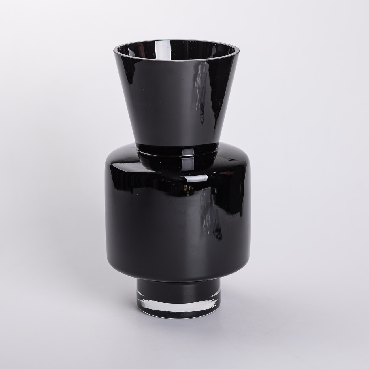 Ваза з кольорового скла для квітів 31 см декоративна ваза для декору та інтер'єру 4 л Чорна