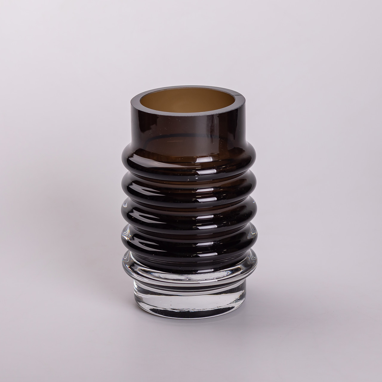 Ваза скляна декоративна 18 см у скандинавському стилі для квітів та інтер'єру 900 мл Чорна