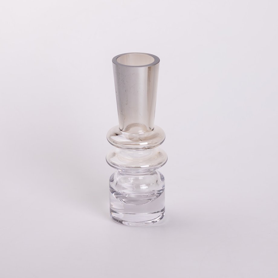 Ваза скляна декоративна 19.5 см у скандинавському стилі для квітів та інтер&apos;єру 280 мл прозора