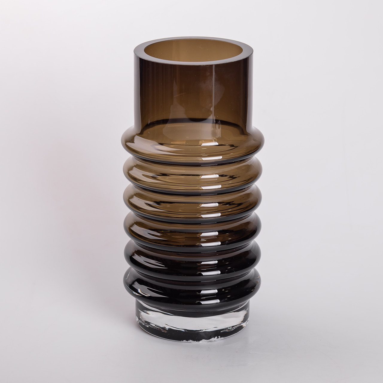 Ваза скляна декоративна 31 см у скандинавському стилі для квітів та інтер'єру 3 л Чорна