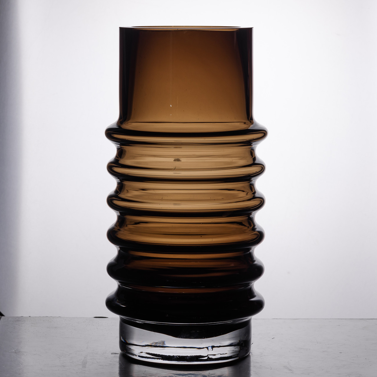 Ваза скляна декоративна 31 см у скандинавському стилі для квітів та інтер'єру 3 л Чорна