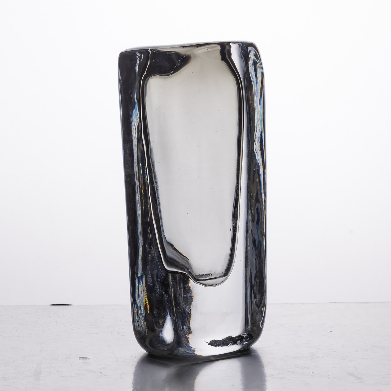 Ваза скляна прозора 8.3х6х18.5 см для квітів декоративна 150 мл