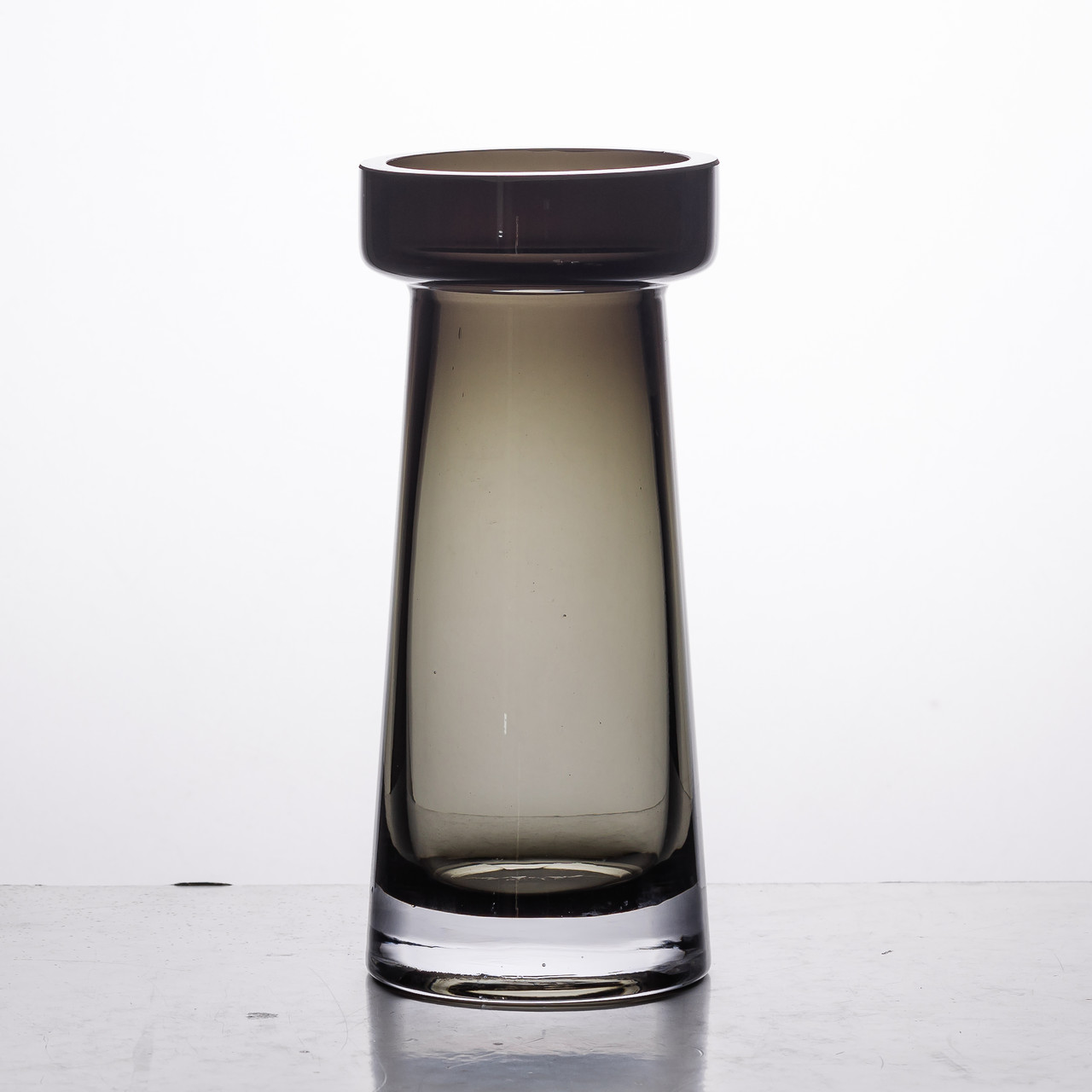 Ваза циліндр для квітів 20 см скляна прозора ваза 500 мл Чорна скляна ваза 500 мл