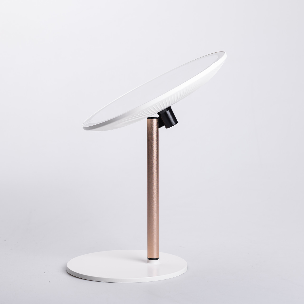 Дзеркало косметичне з підсвічуванням кругле настільне Ø21 см для макіяжу Біле