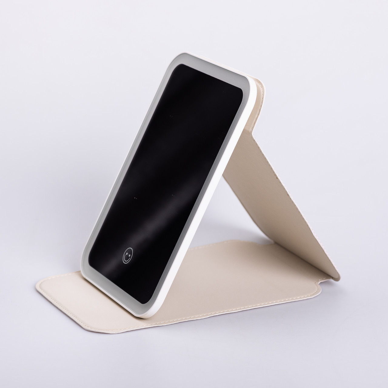 Дзеркало з лед підсвічуванням настільне складне 19.5х13.5 см косметичне для макіяжу Біле