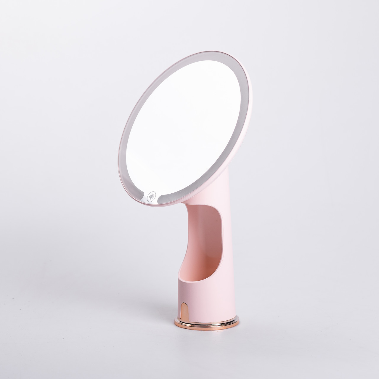 Дзеркало з підсвічуванням настільне косметичне кругле 18.5х10х29 см дзеркало з лед підсвічуванням USB для макіяжу Рожеве