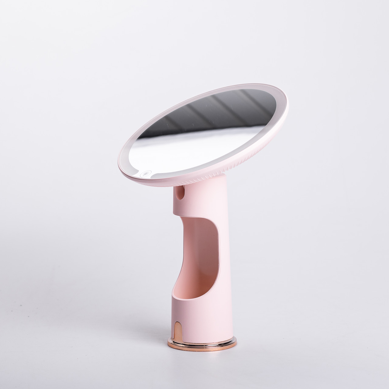 Дзеркало з підсвічуванням настільне косметичне кругле 18.5х10х29 см дзеркало з лед підсвічуванням USB для макіяжу Рожеве