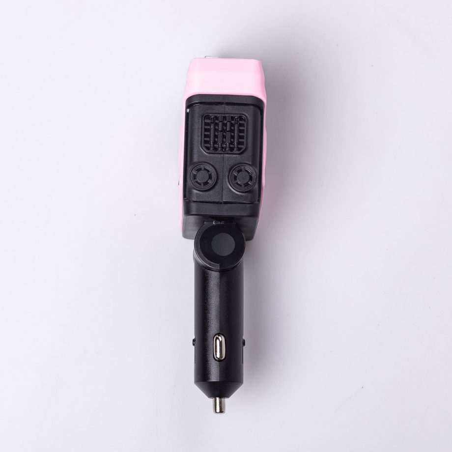 Автомобільний зарядний пристрій MECHA з висувними кабелями та портами USB/Type-C Рожевий