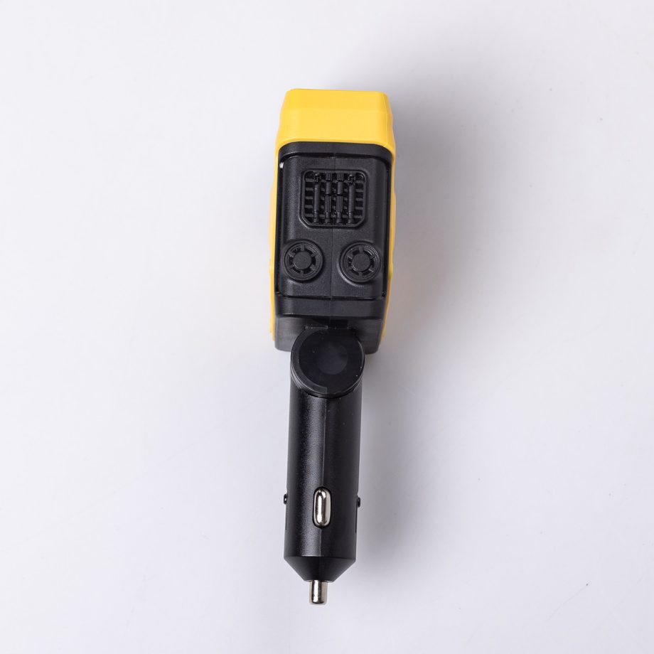 Автомобільний зарядний пристрій MECHA з висувними кабелями та портами USB/Type-C Жовтий