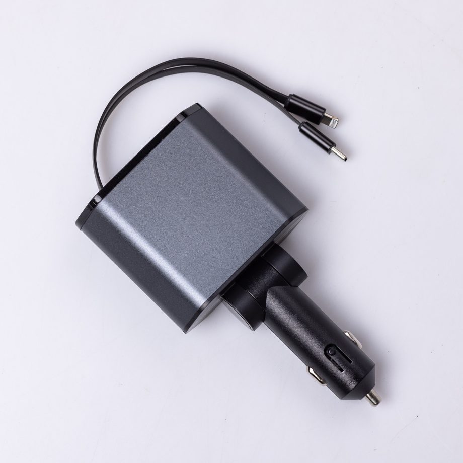 Автомобільний зарядний пристрій Starry Sky з висувними кабелями та портами USB-A/USB-C