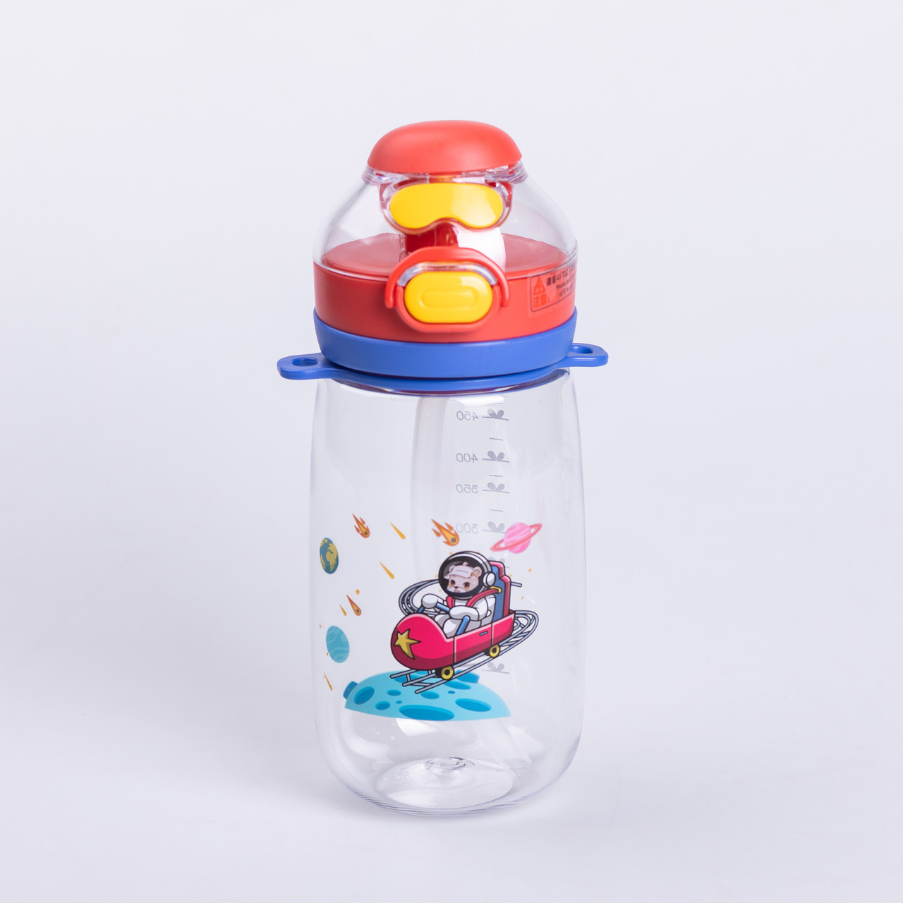 Пляшка для води дитяча 550 мл з ремінцем і трубочкою для спорту та школи