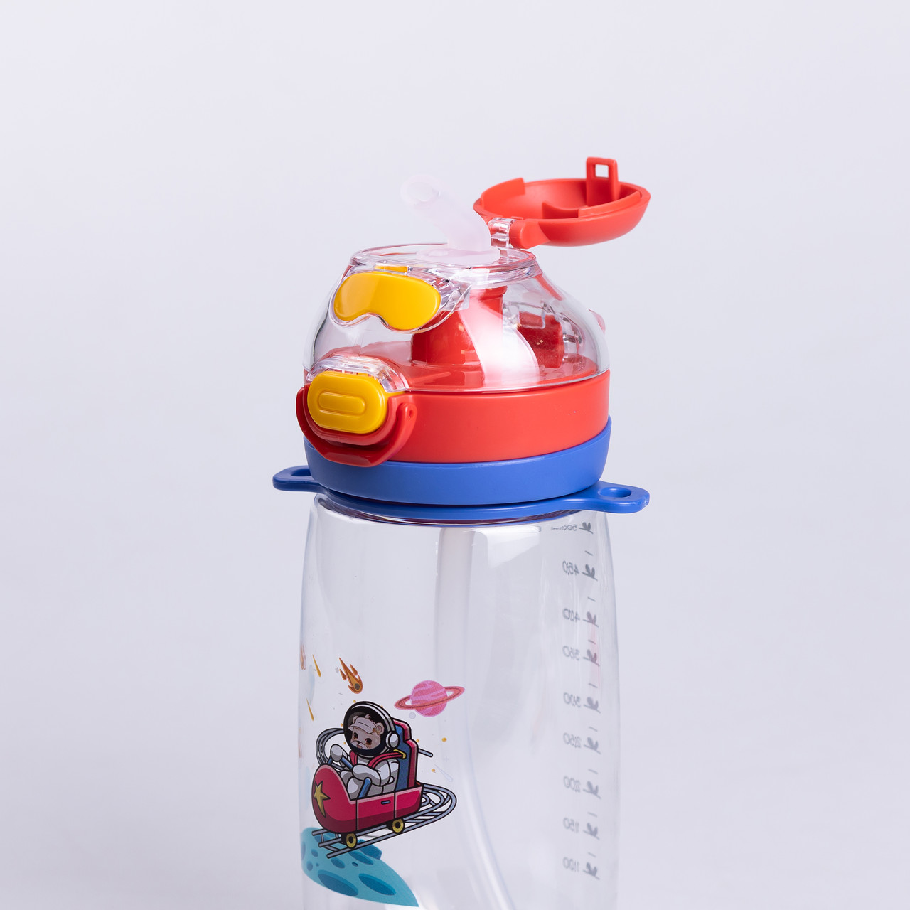 Пляшка для води дитяча 550 мл з ремінцем і трубочкою для спорту та школи