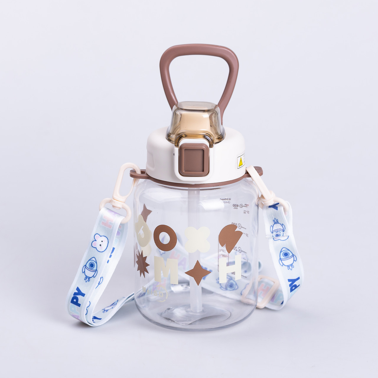 Пляшка для води дитяча 650 мл на ремінці пляшечка з трубочкою для дитини для спорту і школи Water bottle