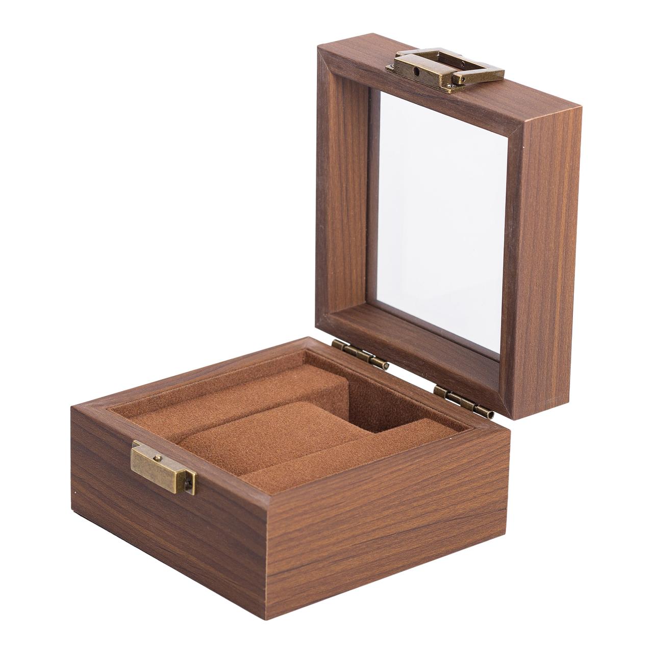 Дерев'яна скринька для наручного годинника 12×12×7.4 см