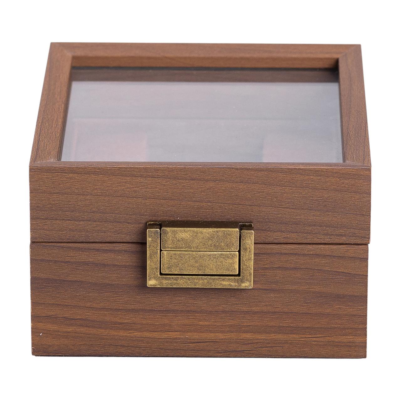Дерев'яна скринька для наручного годинника 12×12×7.4 см