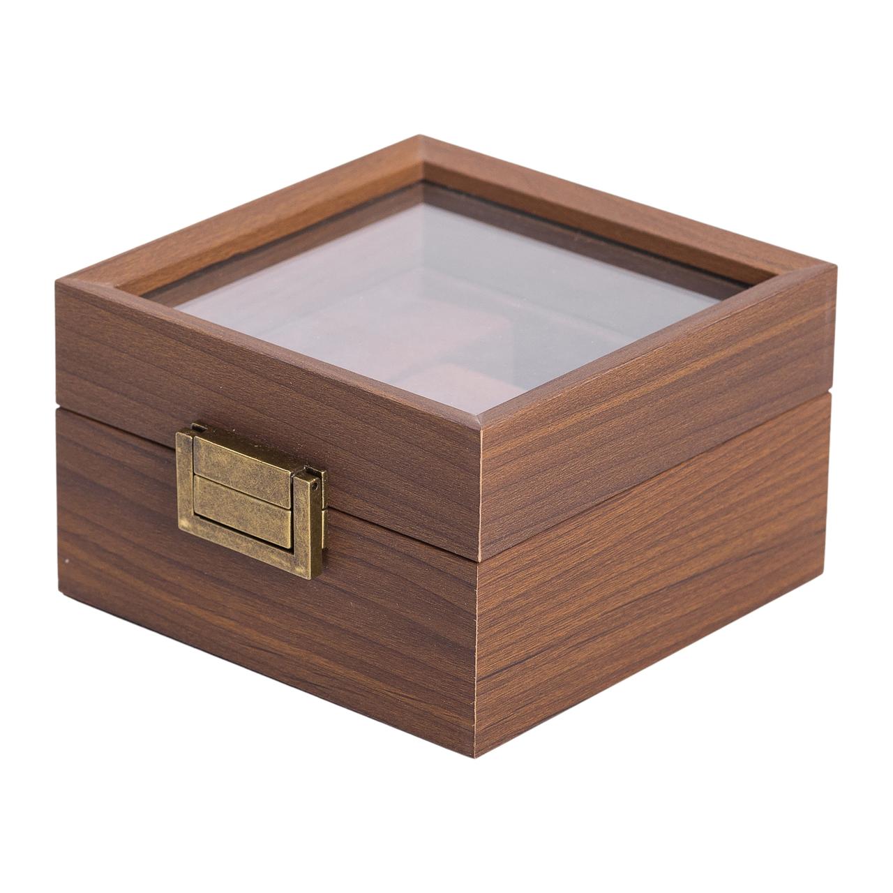 Дерев'яна скринька для наручного годинника 12×12×7.4 см
