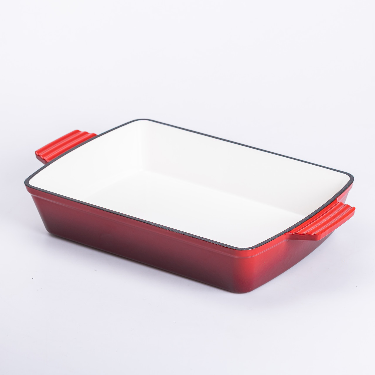Форма для запікання чавунна 39.5х23.5х6 см форма для випічки 3 л Червона