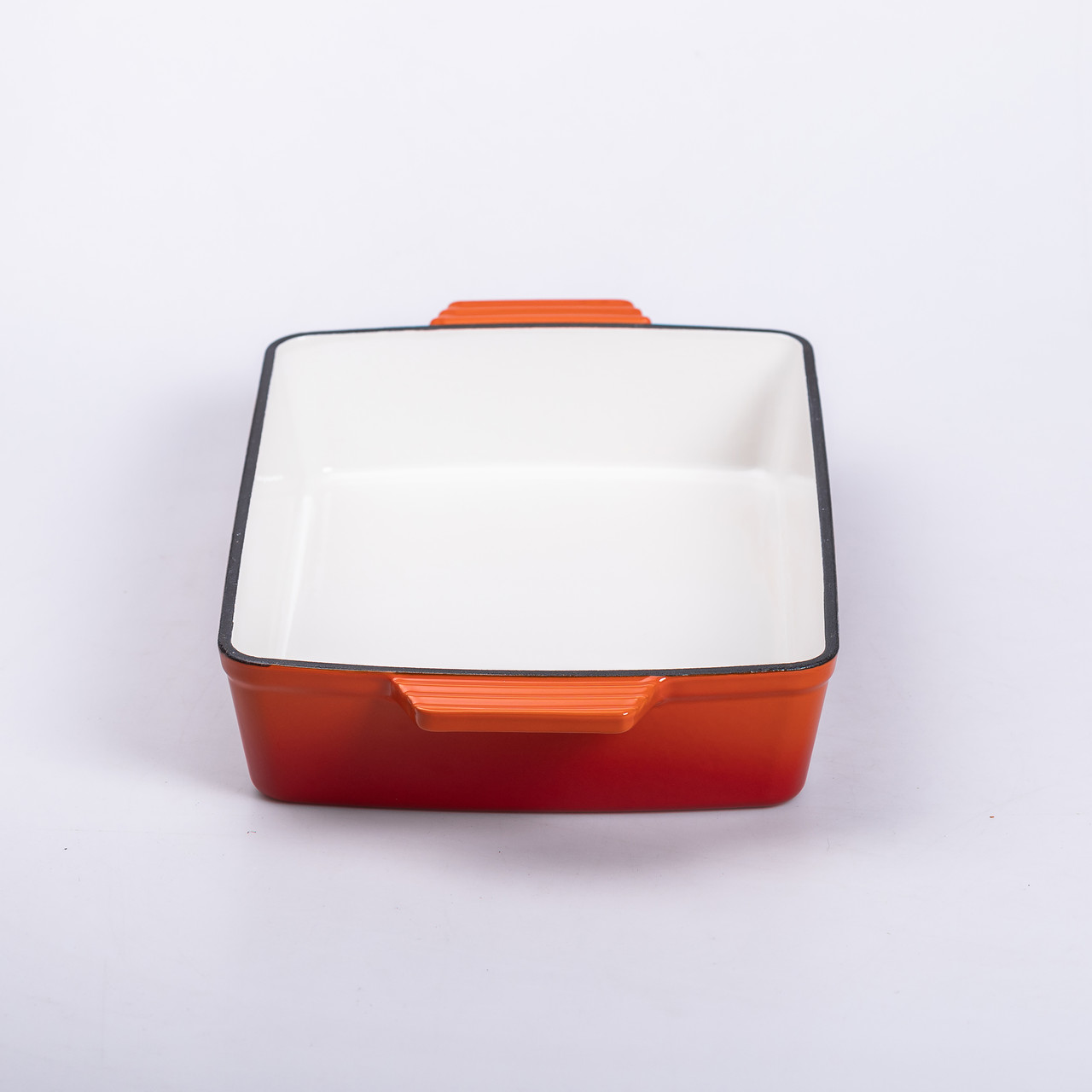 Форма для запікання чавунна 40х23.6х6 см форма для випічки 3 л Помаранчева