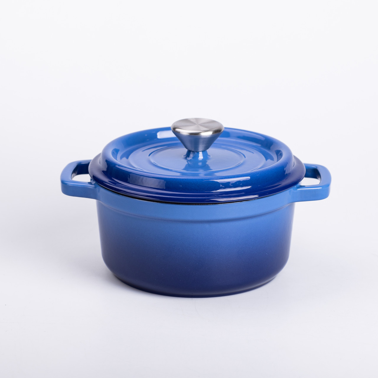 Каструля чавунна емальована 2 л з кришкою Ø20 см Синя